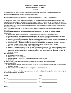 Addendum to Rental Agreement