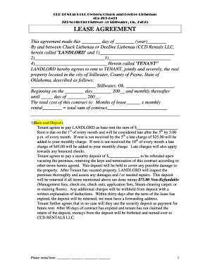 Oklahoma Residential Lease Agreement