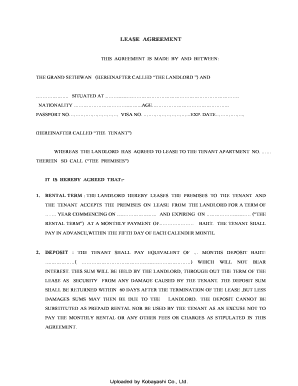 Thailand Residential Lease Agreement
