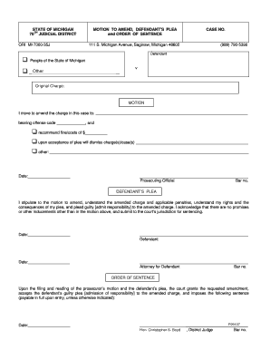 Michigan Motion to Amend Defendant's Plea