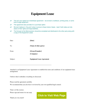 Equipment Lease Agreement