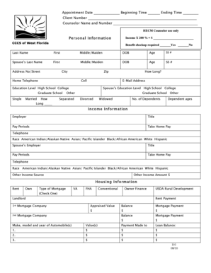 HECM Counselor Client Information Form