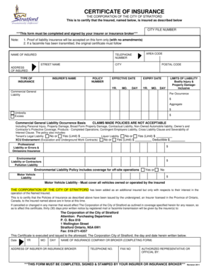 Certificate of Insurance