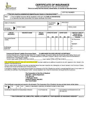 Certificate of Insurance