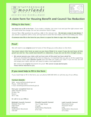 Sample letter for council housing - Housing Benefit & Council Tax Reduction Claim Form - Staffordshire ...