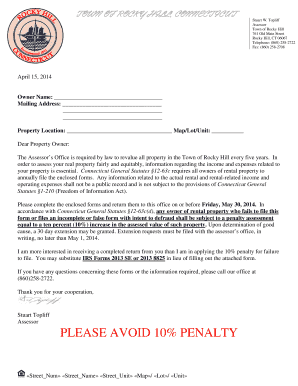 Rocky Hill Connecticut Annual Income and Expense Report