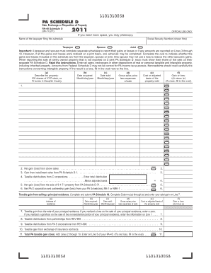 PA Schedule D Tax Form