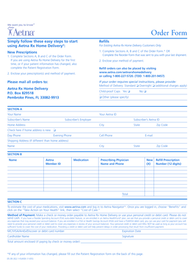 Aetna Rx Home Delivery Order Form