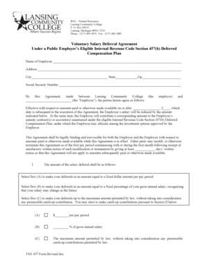 Voluntary Salary Deferral Agreement