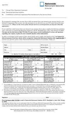 Chicago Deferred Compensation Plan Retroactive Pay Increase Form