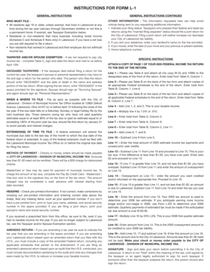 Lakewood Municipal Income Tax Form L-1