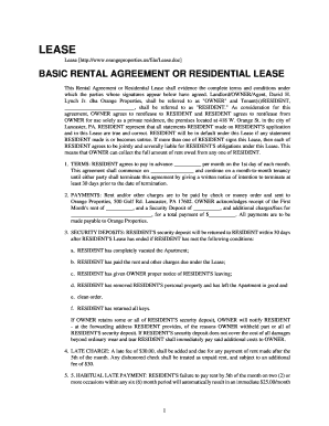 Residential Lease Agreement