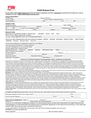 FUGE Camp Release Form