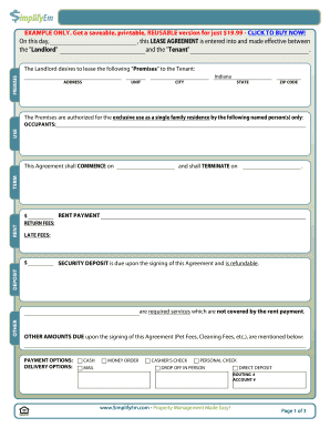 Indiana Lease Agreement Form - TReXGlobal.com