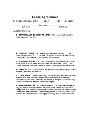 Domain Name Lease Agreement