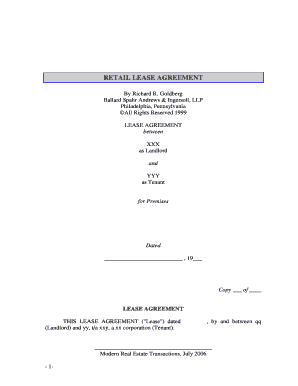 Retail Lease Agreement