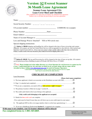 36 Month Lease Agreement for Everest Scanner