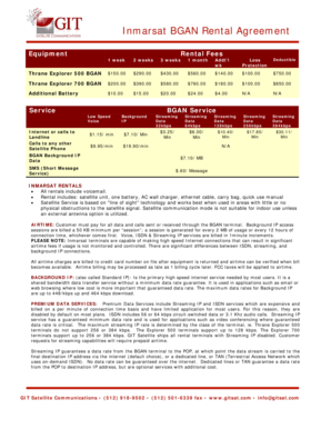 Inmarsat BGAN Rental Agreement