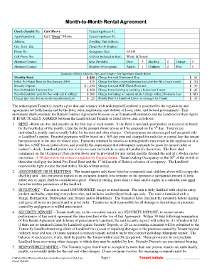 Month-to-Month Rental Agreement