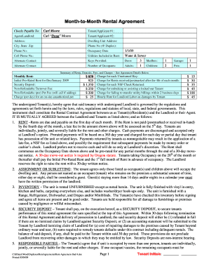 Month-to-Month Rental Agreement