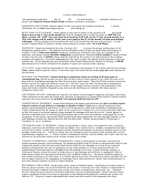 Oklahoma Residential Lease Agreement