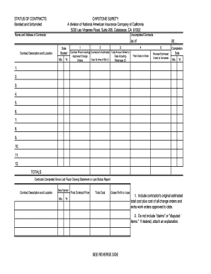 Contract Status Report
