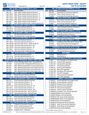 Agent Order Form - Annuity