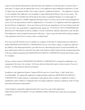 Application Offer to Lease