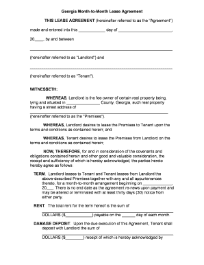 Georgia Month-to-Month Lease Agreement