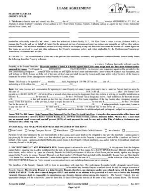 Company profile format in word - Auburn Realty Form - LEASE AGREEMENT - Revised Jan2013.doc