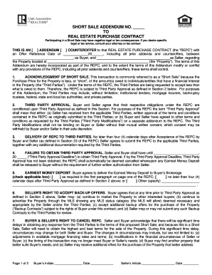 Short Sale Addendum to Real Estate Purchase Contract