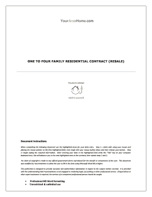 One to Four Family Residential Contract (Resale)