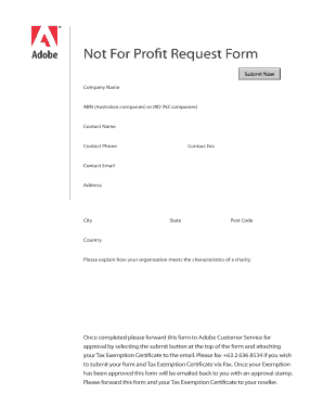 Not For Profit Pricing Program Application