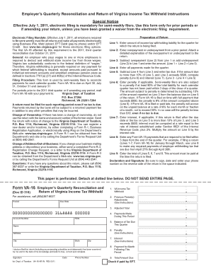 Virginia Quarterly Income Tax Withholding Reconciliation