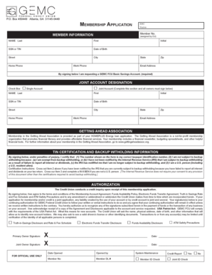 GEMC FCU Membership Application