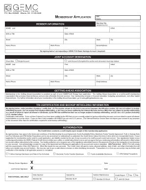 GEMC FCU Membership Application