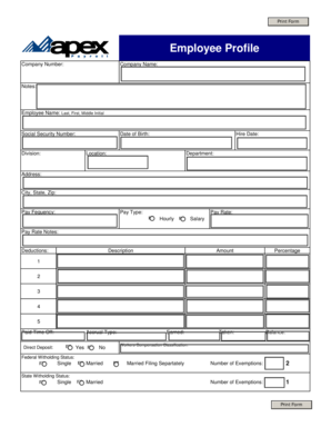Employee Profile Form