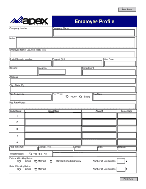 Employee Profile Form