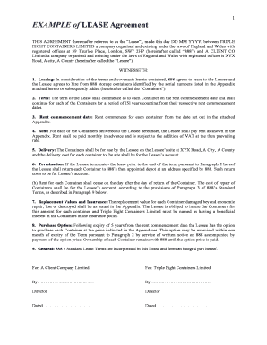 Lease Agreement for Storage Containers