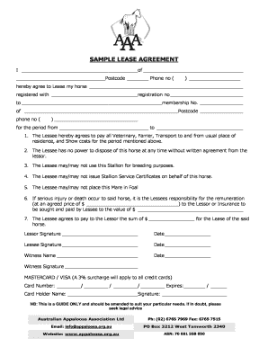 Horse Lease Agreement