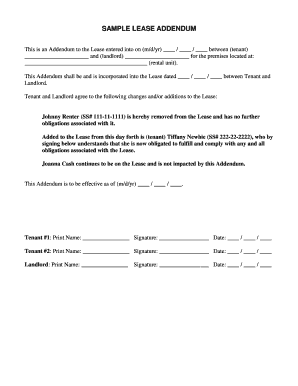 Lease Addendum Form