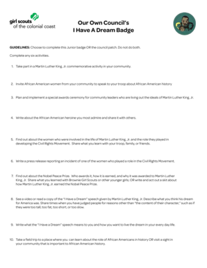 Girl Scout I Have A Dream Badge Guidelines