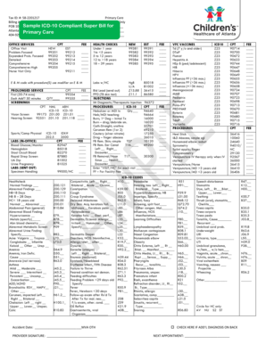 Primary Care Super Bill