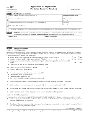IRS Form 637 Application for Registration
