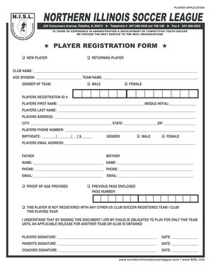 Player Application Form