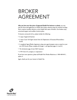 Health Net Agent Broker Agreement