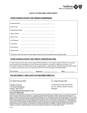 Agent of Record Assignment Form