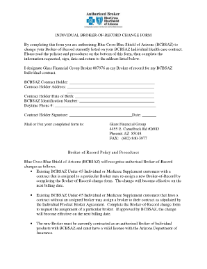 Individual Broker-of-Record Change Form