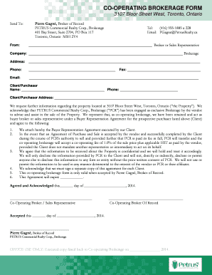 Co-Operating Brokerage Form