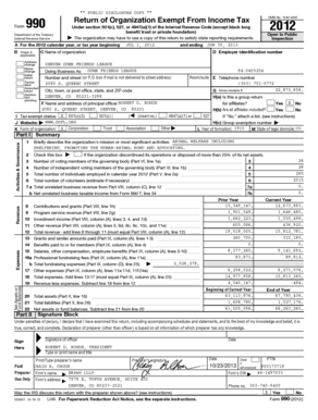 Form 990 2012 Tax Return